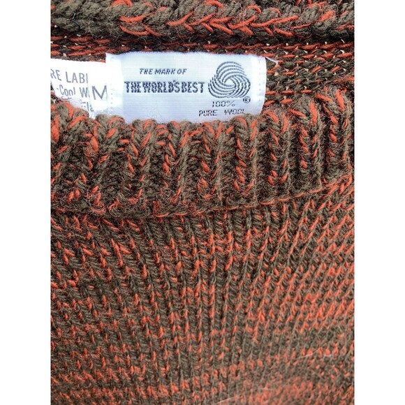 Vintage Women’s Medium 100% Pure Wool Sweater Dark Red Warm Thick - Picture 2 of 5